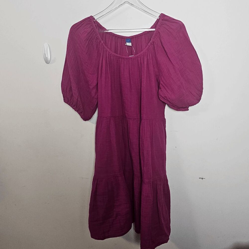 Old Navy Tiered Off The Shoulder TieredâDress NWT Women's Short Puffed Sleeve Bo